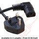 UK Plug (5 Amp) To C13 Angled Right Power Cables