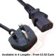 UK Plug (13 Amp) to C13 High Grade 1mmSq PVC Power Cable Black