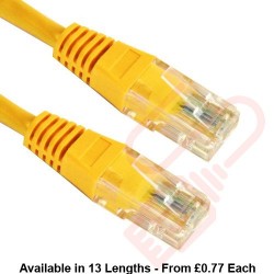 Cat5e Patch Cables Enhanced RJ45 UTP PVC Flush Booted Yellow