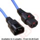 C13 Locking to C14 Power Cable Blue