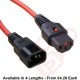 C13 Locking to C14 Power Cable Red