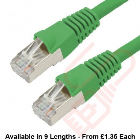 Cat6a Patch Cables RJ45 S/FTP (10G) Premium LSZH Bubble Booted Green