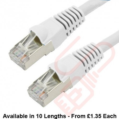 Cat6a Patch Cables RJ45 S/FTP (10G) Premium LSZH Bubble Booted White