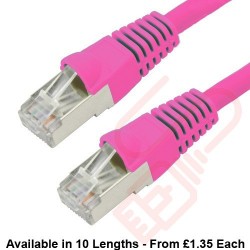 Cat6a Patch Cables RJ45 S/FTP (10G) Premium LSZH Bubble Booted Pink