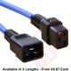 C19 Locking to C20 High Grade H05VV-F 16A Power Cables Blue