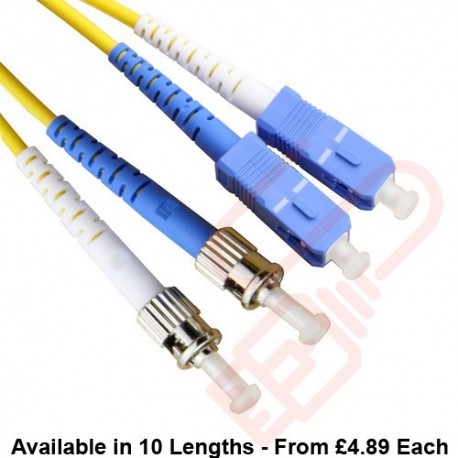 OS2 SC to ST Fibre Patch Cables Singlemode Yellow