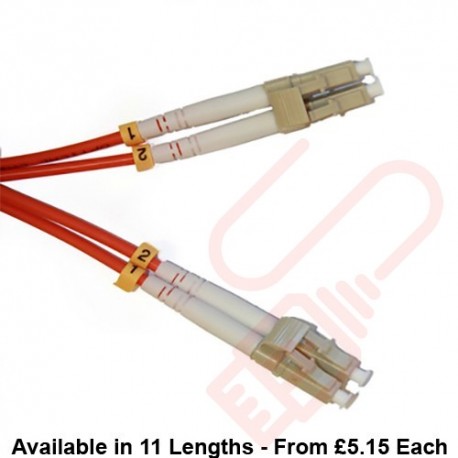 OM3 LC to LC Fibre Patch Cables Multimode Duplex Orange