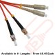 OM3 SC to ST Fibre Patch Cables Multimode Duplex Orange