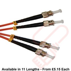 OM3 ST to ST Fibre Patch Cables Multimode Duplex Orange