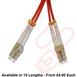 OM2 LC to LC Fibre Patch Cables Multimode Duplex Orange