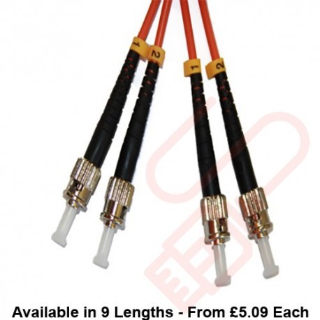 OM2 ST to ST Fibre Patch Cables Multimode Duplex Orange