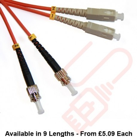 OM2 SC to ST Fibre Patch Cables Multimode Duplex Orange