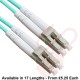 OM4 LC to LC Fibre Patch Cables Multimode Duplex Aqua Blue