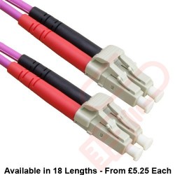 OM4 LC to LC Fibre Patch Cables Multimode Duplex Violet
