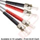 OM1 ST to ST Fibre Patch Cables Multimode Duplex Grey