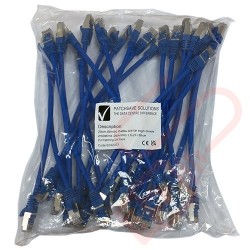 20cm (8-inch) 24 Pack in Blue - Cat6a S/FTP Premium Grade LSZH Patch Cables for 2U Patching