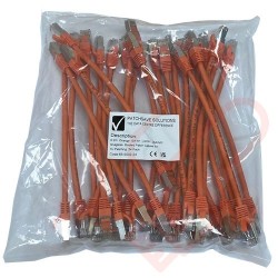 20cm (8-inch) 24 Pack in Orange - Cat6a S/FTP Premium Grade LSZH Patch Cables for 2U Patching
