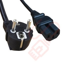 2.5 Metre Schuko Euro Right Angled to IEC C15 HOT Connector Power Cables