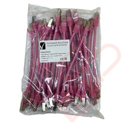 20cm Cat6a S/FTP LSZH Snagless Boot Patch Cables 24 Pack Pink