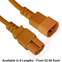 C14 to C15 HOT Condition Power Cables Orange