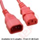 C13 to C14 High Grade H05VV-F Power Cable Red