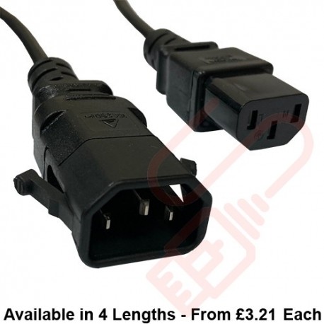 C13 to C14 P-Lock Power Cable Black