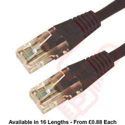 Cat6 Patch Cables RJ45 UTP High Grade PVC Flush Booted Black