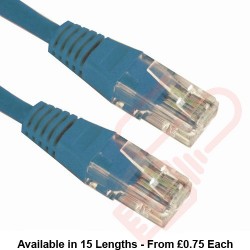 Cat5e Patch Cables Enhanced RJ45 UTP PVC Flush Booted Blue