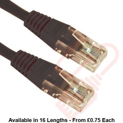 Cat5e Patch Cables Enhanced RJ45 UTP PVC Flush Booted Black