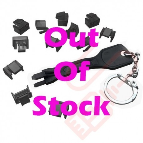 25 Pack RJ45 Port Blocker (Black) with Universal Removal Key