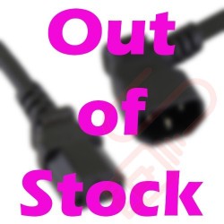 C13 Straight to C14 Angled Right Premium SJT Power Cables Black