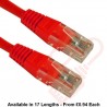 Cat5e Patch Cables RJ45 UTP High Grade PVC Flush Booted Red