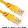 Cat5e Patch Cables RJ45 UTP High Grade PVC Flush Booted Yellow