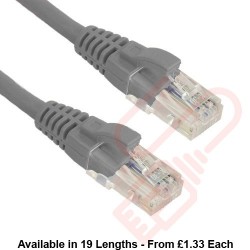 Excel Cat5e Patch Cables RJ45 UTP LSZH Snagless Booted Grey