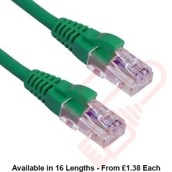 Excel Cat5e Patch Cables RJ45 UTP LSZH Snagless Booted Green