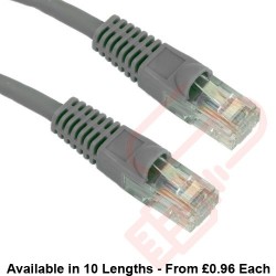 Cat5e Patch Cables Premium RJ45 UTP LSZH Bubble Booted Grey