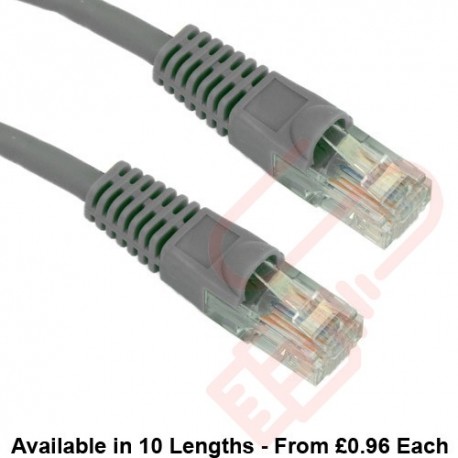 Cat5e Patch Cables Premium RJ45 UTP LSZH Bubble Booted Grey