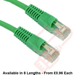 Cat5e Patch Cables Premium RJ45 UTP LSZH Bubble Booted Green