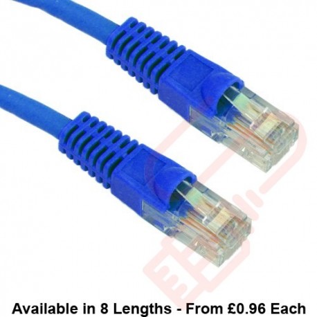 Cat5e Patch Cables Premium RJ45 UTP LSZH Bubble Booted Blue