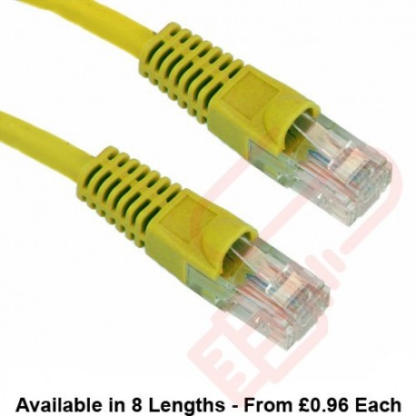 Cat5e Patch Cables Premium RJ45 UTP LSZH Bubble Booted Yellow