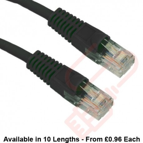 Cat5e Patch Cables Premium RJ45 UTP LSZH Bubble Booted Black