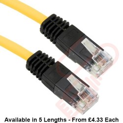Cat5e Patch Cables Crossover RJ45 UTP PVC Black Yellow