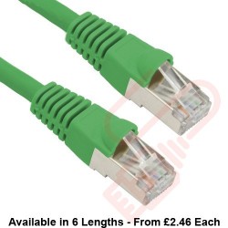 Cat5e Patch Cables Enhanced RJ45 F/UTP PVC Bubble Booted Green