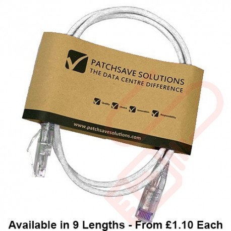 Cat6 Slim U/UTP Small Diameter Snagless Booted Patch Cables White