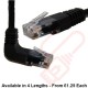 Cat5e Patch Cables Right Angle 'DOWN' to Straight RJ45 UTP Flush Booted Black