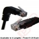 Cat5e Patch Cables Right Angle 'UP' to Straight RJ45 UTP Flush Booted Black