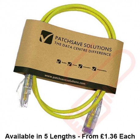 Cat6 Slim U/UTP Small Diameter Snagless Booted Patch Cables Yellow