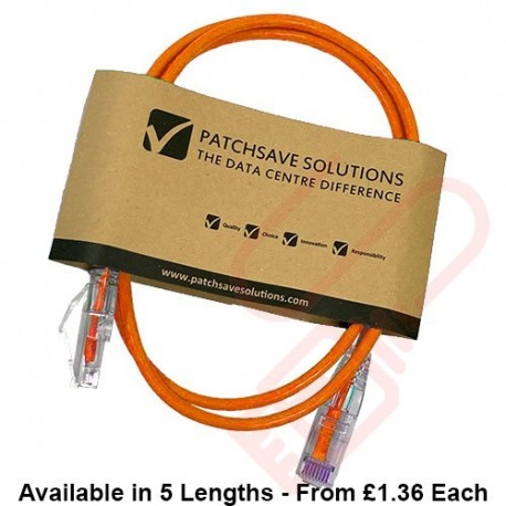 Cat6 Slim U/UTP Small Diameter Snagless Booted Patch Cables Orange