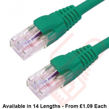 Cat6 Patch Cables RJ45 UTP Premium LSZH Snagless Booted Green