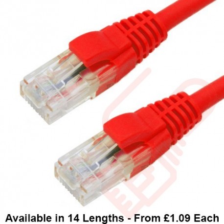 Cat6 Patch Cables RJ45 UTP Premium LSZH Snagless Booted Red